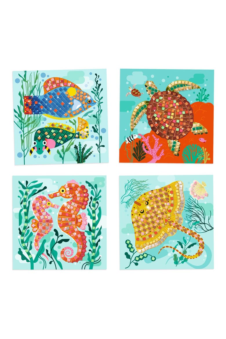 4-Pack Caribbean Sticker Mosaic, Alternate, color, MULTI