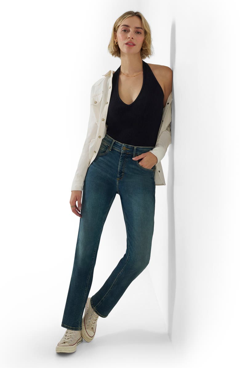 Lee Rider<sup>™</sup> Ever Fit Mid Rise Slim Straight Leg Jeans, Alternate, color, Indigo Tea