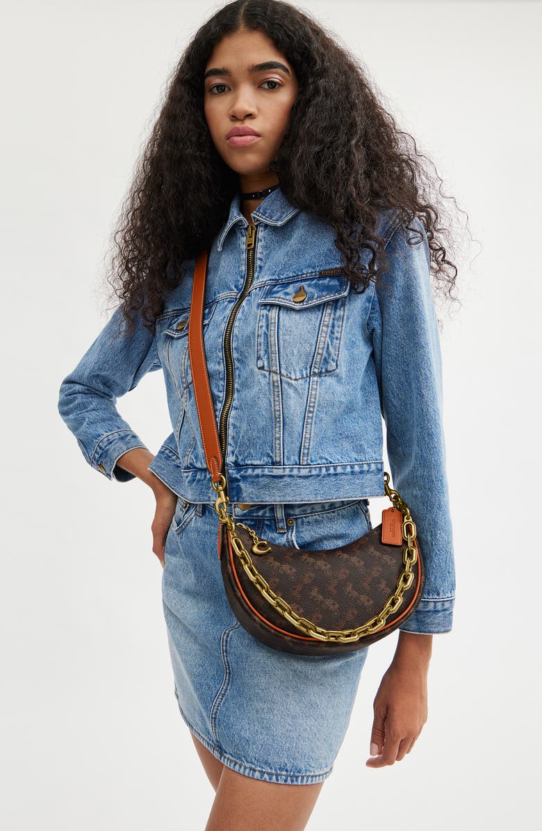 COACH Horse & Carriage Coated Canvas Shoulder Bag, Alternate, color,