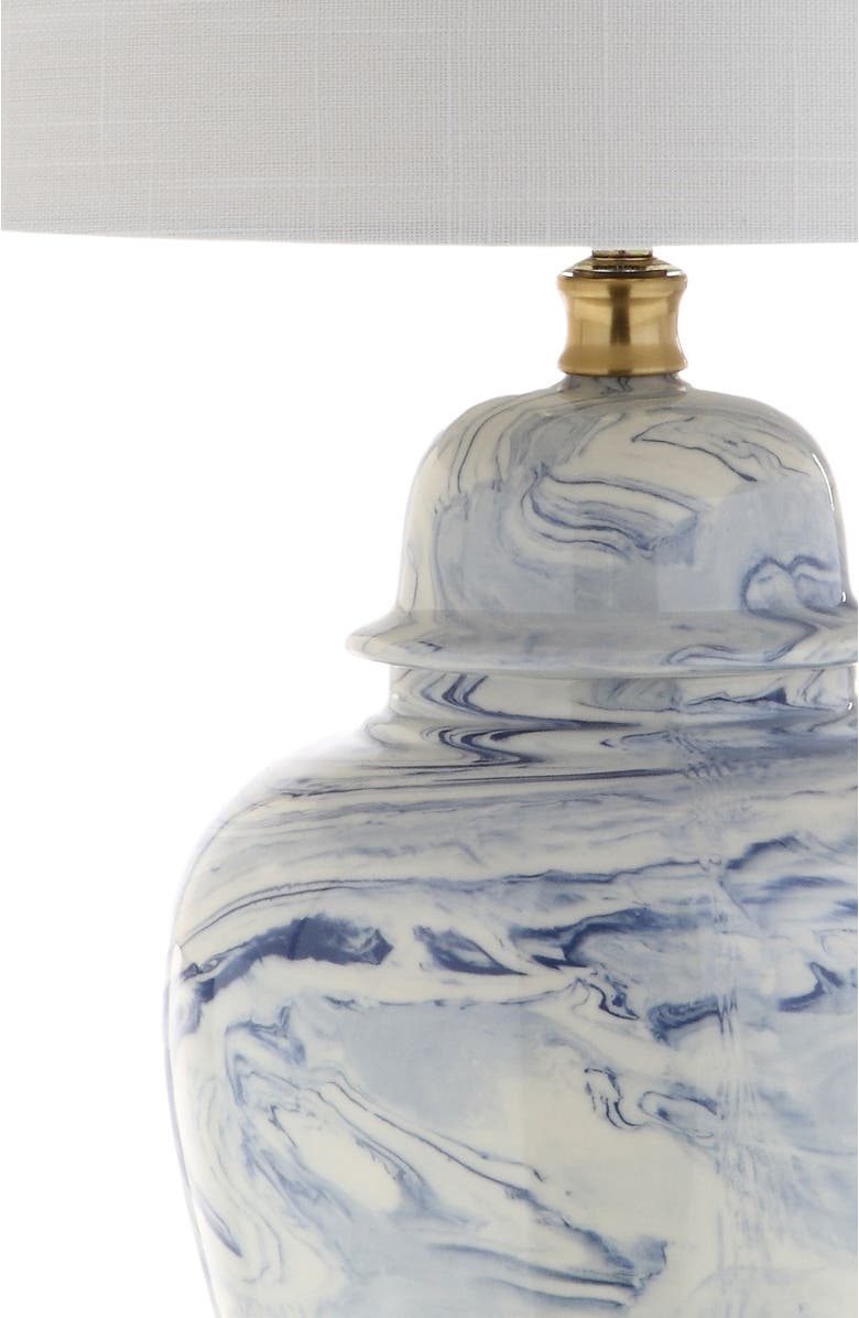 JONATHAN Y Wallace 26" Ceramic LED Table Lamp, Blue/White, Alternate, color, Blue/White