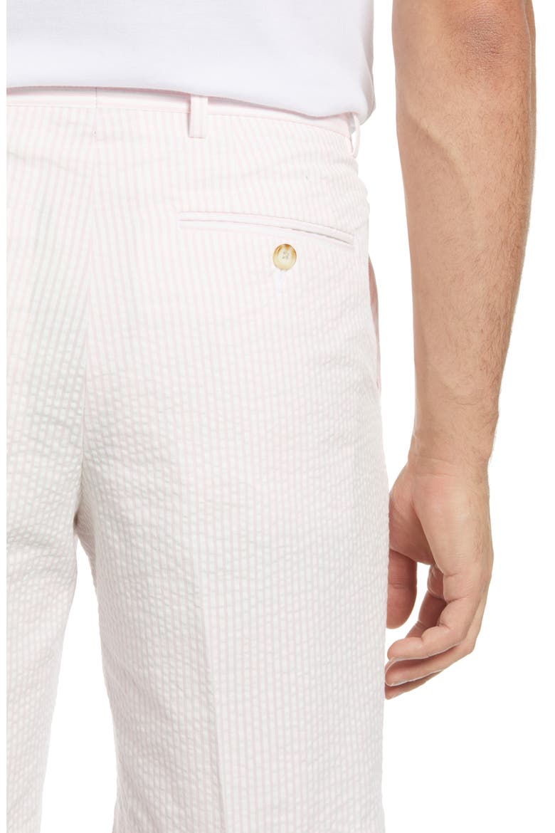 Flat Front Seersucker Shorts, Alternate, color, PINK