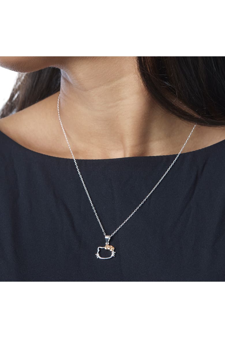 Necklace Sterling Silver 18" Official License, Two-Tone Pendant, Alternate, color, Metallic Silver