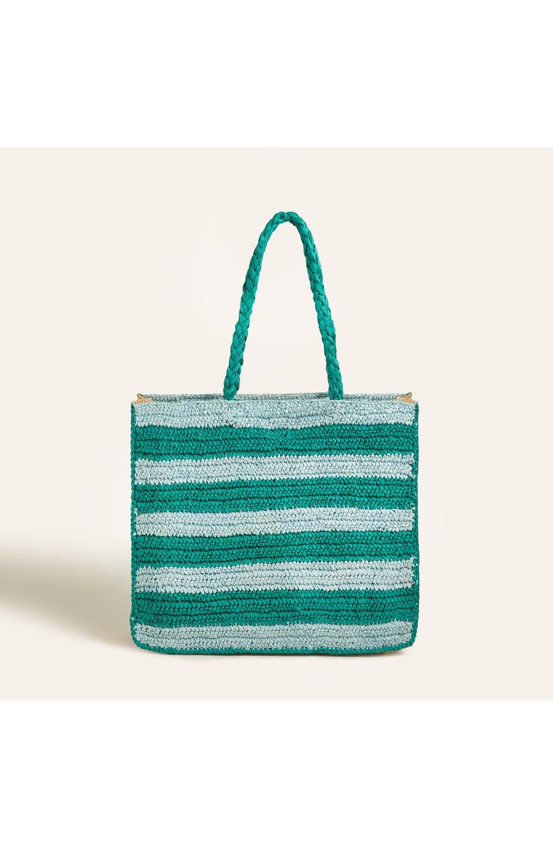 Zsa Zsa Zsu Delhi 100% Raffia Shoulder Bag 17X14 In, Main, color, Blue-Green