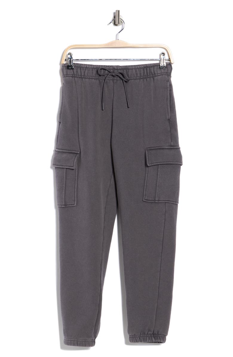 YOGALICIOUS Washed Fleece City Chic Cargo Pants, Main, color, Washed Moonless Night