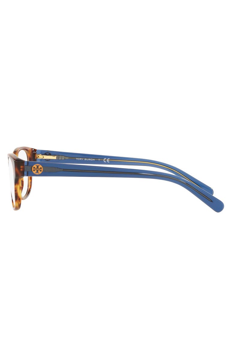 Tory Burch 51mm Rectangular Optical Glasses, Alternate, color, 
