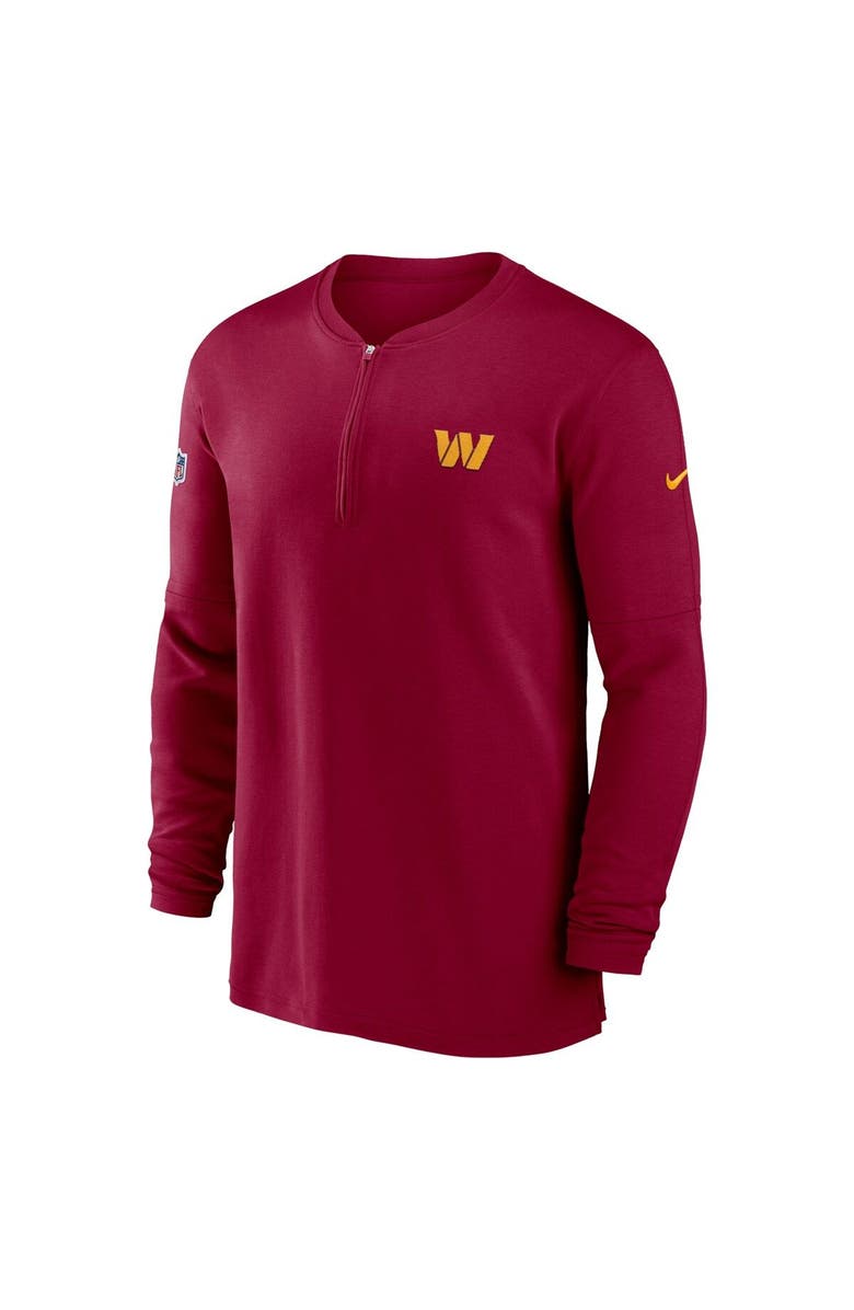 Nike Men's Nike Burgundy Washington Commanders 2023 Sideline Performance Long Sleeve Tri-Blend Quarter-Zip Top, Alternate, color, Burgundy