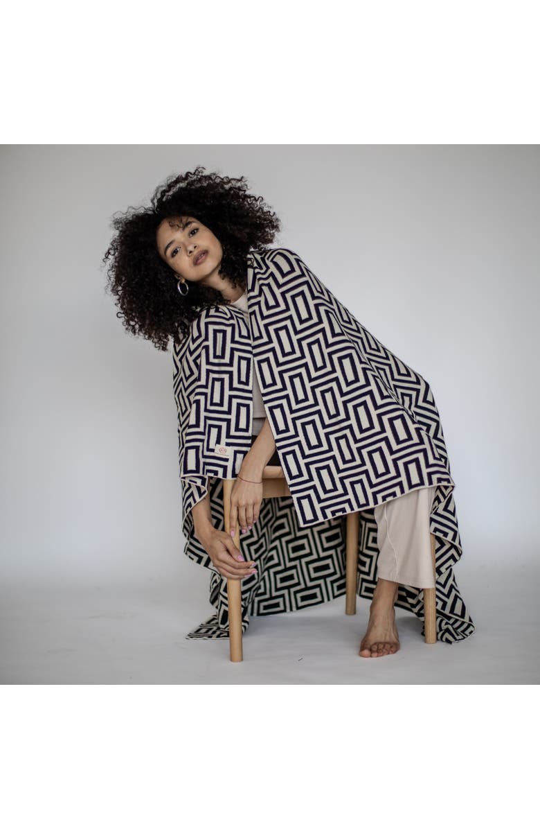 Pink Lemonade Galaxy Organic Cotton Throw Blanket, Alternate, color, Black