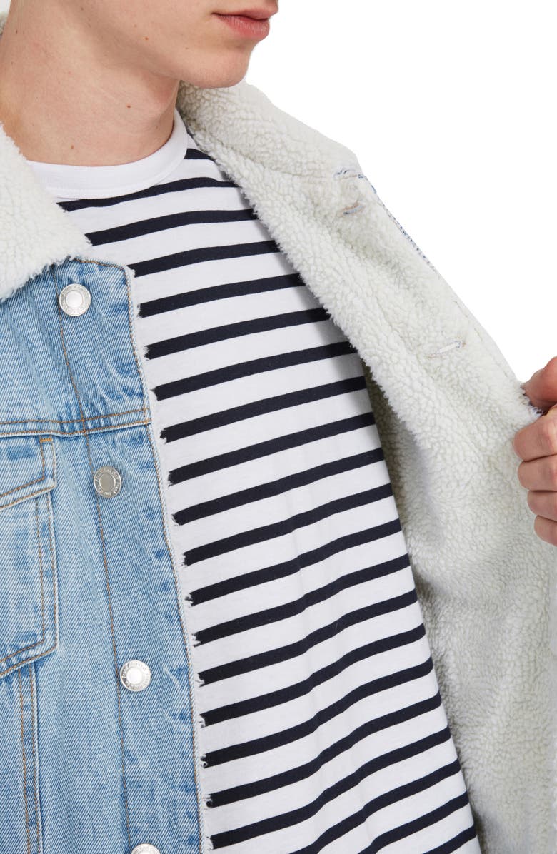 Frank And Oak Fleece Lined Denim Jacket, Alternate, color,