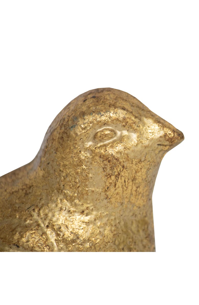 Foreside Home and Garden 3.15" x 5.91 Moira Metallic Gold Cast Iron Bird Decorative Animal Tabletop Figurine, Alternate, color, Gold