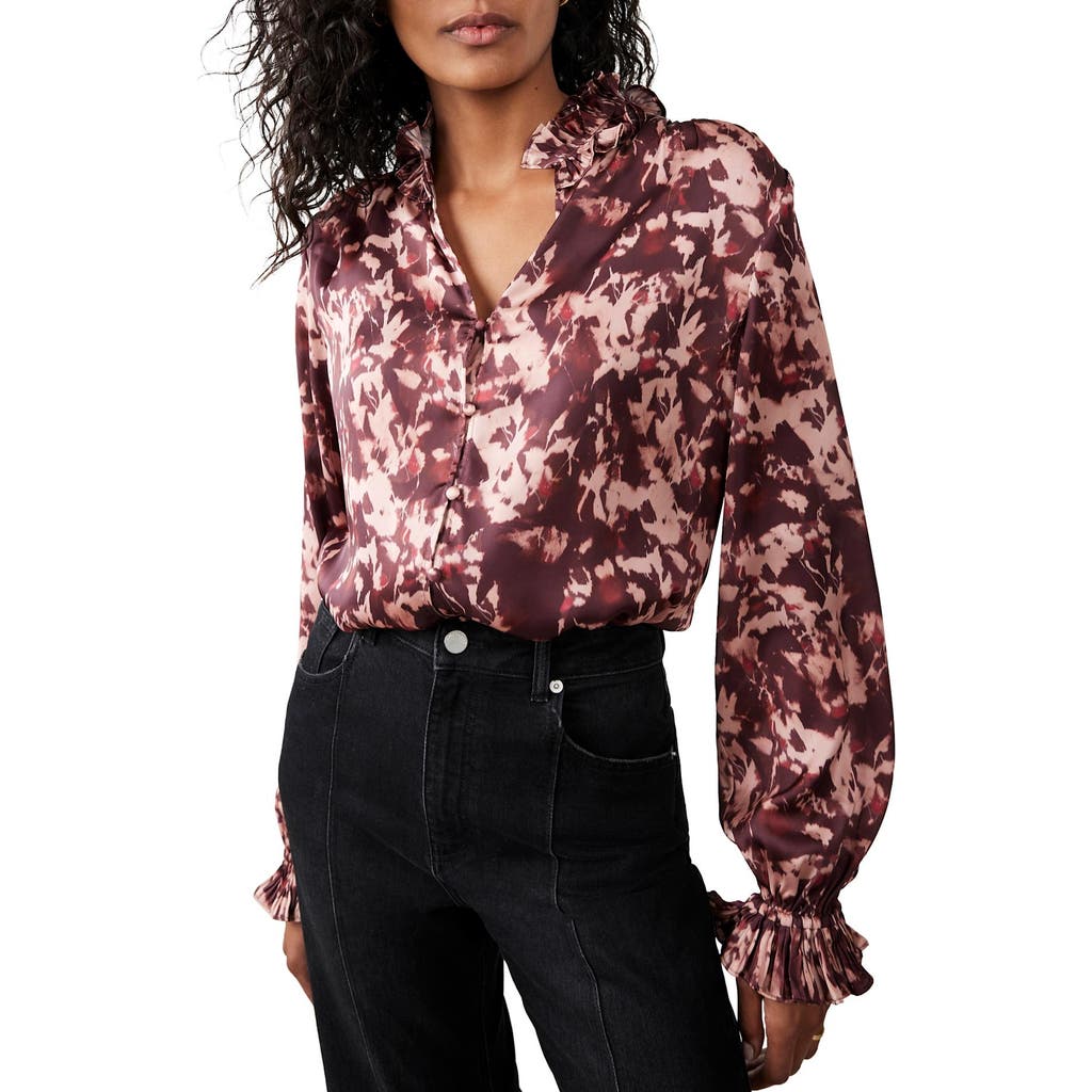 Mint Velvet Printed Satin Blouse In Multi