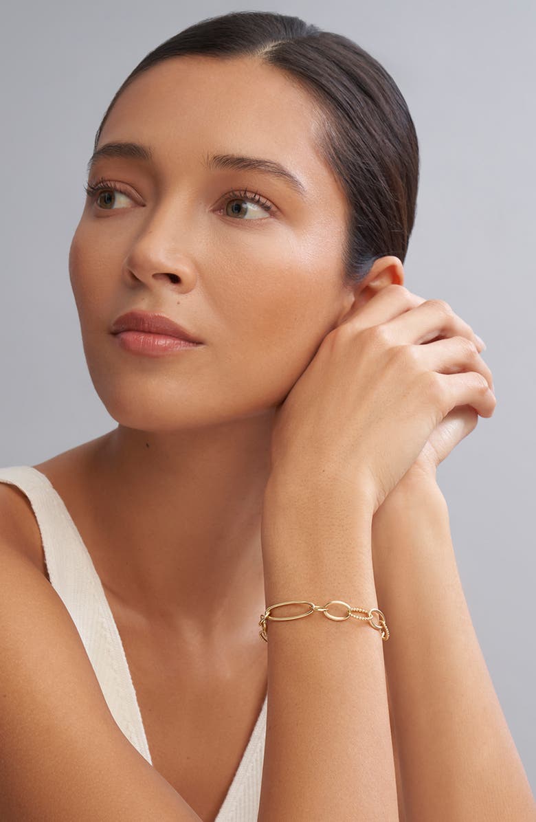 LAGOS Signature Caviar Link Bracelet, Alternate, color, Gold