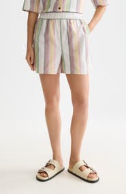 Scotch & Soda Stripe Cotton & Linen Blend Shorts