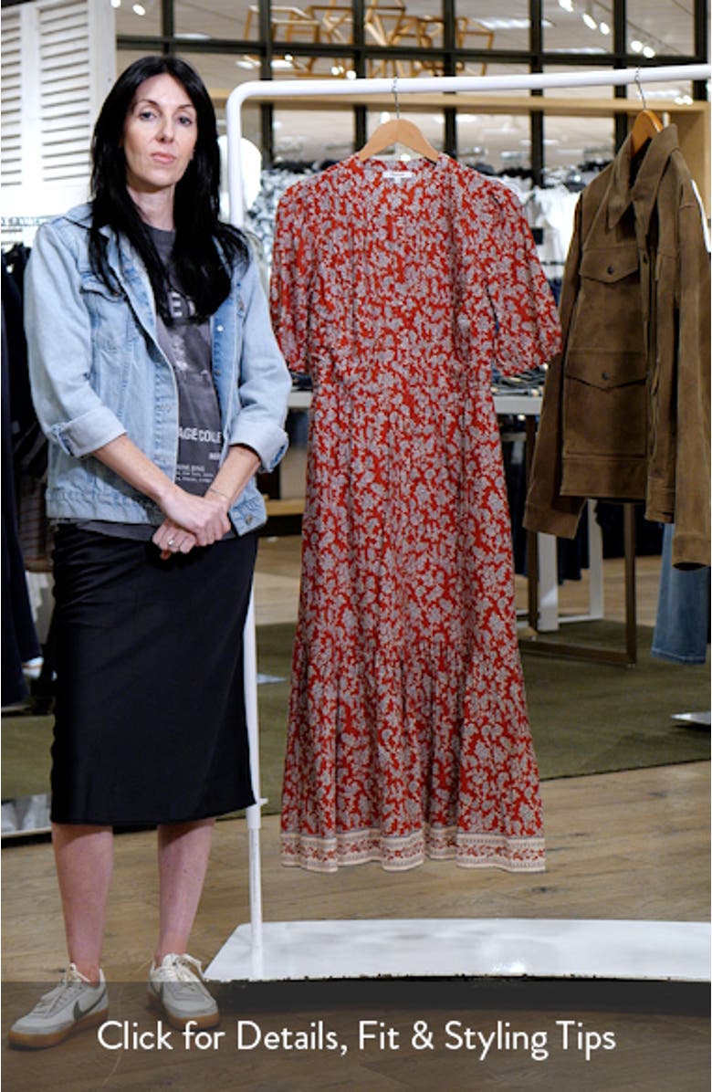 Pintucked Puff Sleeve Midi Dress, sales video thumbnail