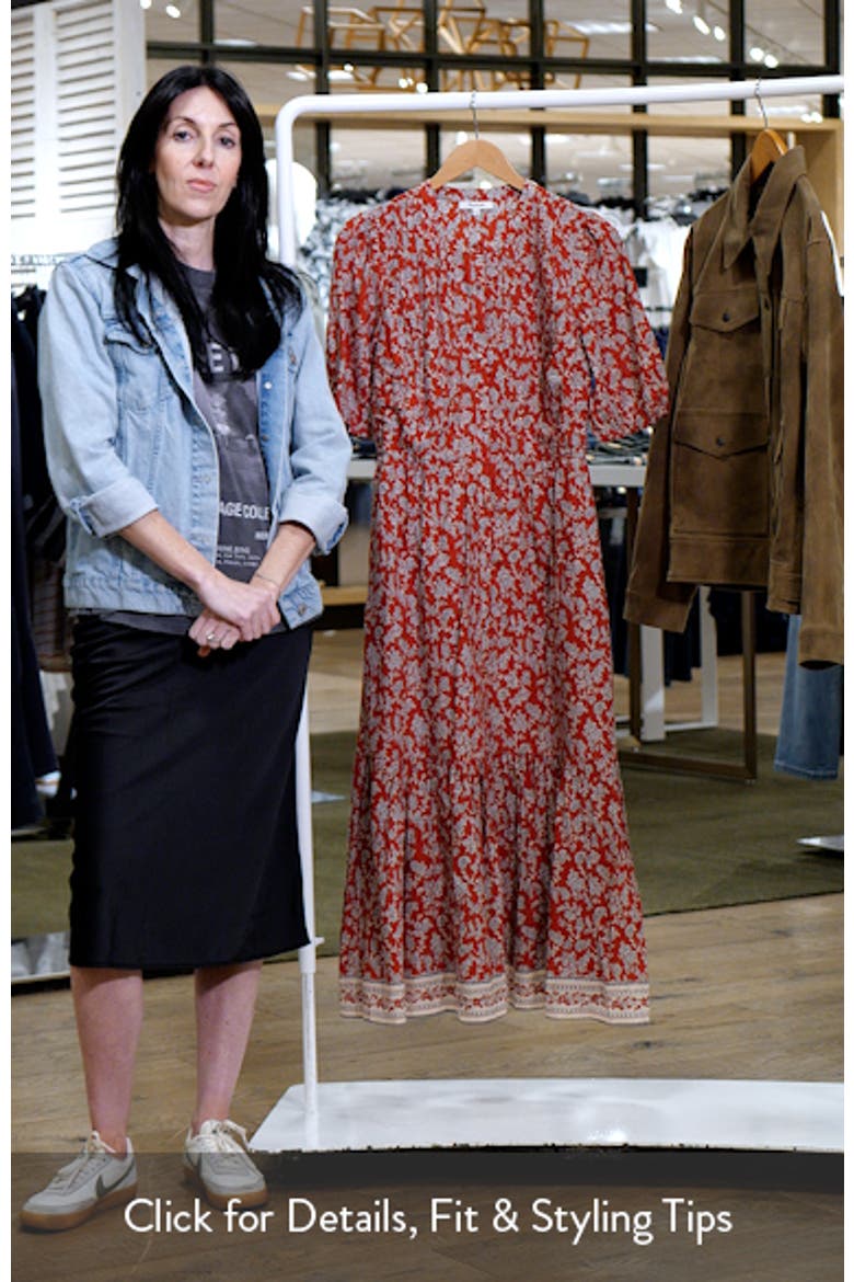 Pintucked Puff Sleeve Midi Dress video