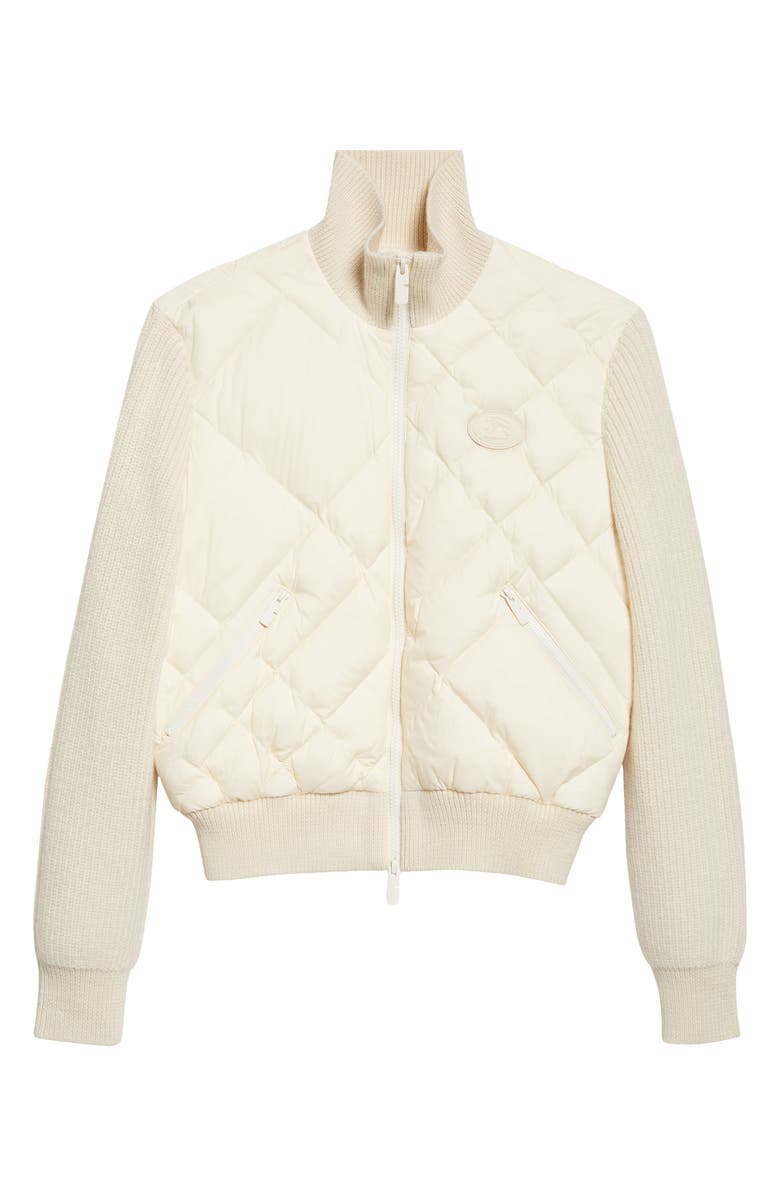 Burberry Kelsey Quilted Nylon 
Knit Down Jacket, Alternate, color, Ceramic White