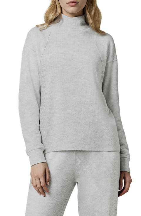 Brushed Ribbed Pullover Sweatshirt