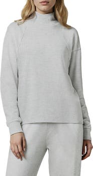 Three Dots Brushed Ribbed Pullover Sweatshirt