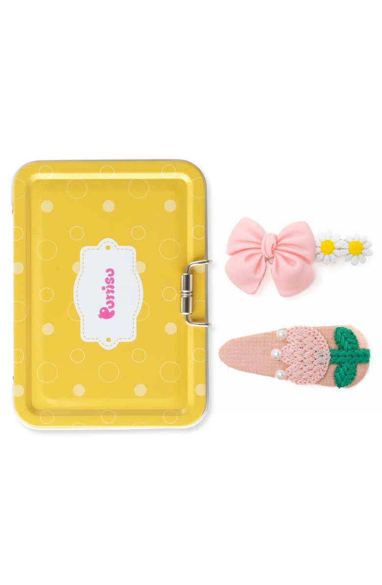 Puttisu 2-piece Hair Clip Gift Set - Bow Garden, Main, color, Peachy Garden