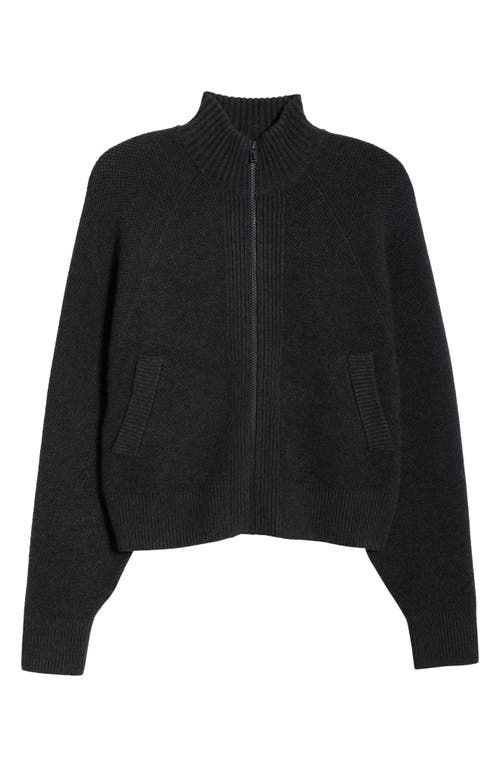 Lunya Cottonsilk Bomber Zip Up Waving Shadow In Black