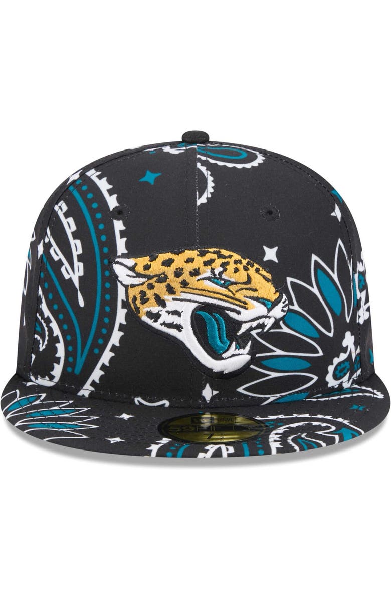New Era Men's New Era Black Jacksonville Jaguars Paisley 59FIFTY Fitted Hat, Alternate, color, Black