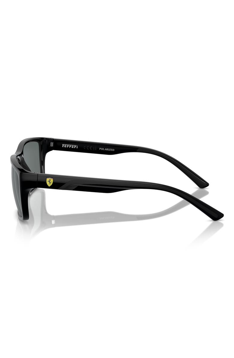 Scuderia Ferrari x Scuderia Ferrari 59mm Rectangular Sunglasses, Alternate, color, Black