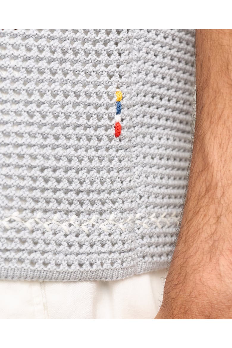 Batten Crochet Polo Shirt, Alternate, color, Light Sky Pool/White Sand