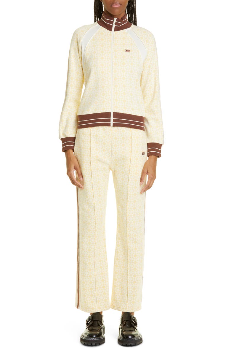 Wales Bonner Shine Jacquard Organic Cotton Track Jacket, Alternate, color,