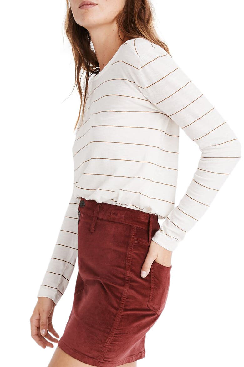 Stripe Whisper Cotton Long Sleeve Tee, Alternate, color, DARK TOBACCO ROTI STRIPE
