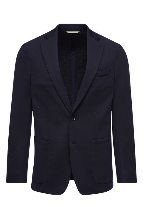 Navy Wool Blend Sport Coat