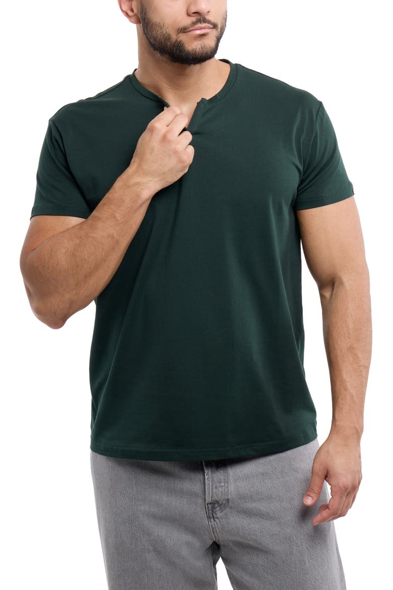 Split Neck T-Shirt, Alternate, color, HUNTER