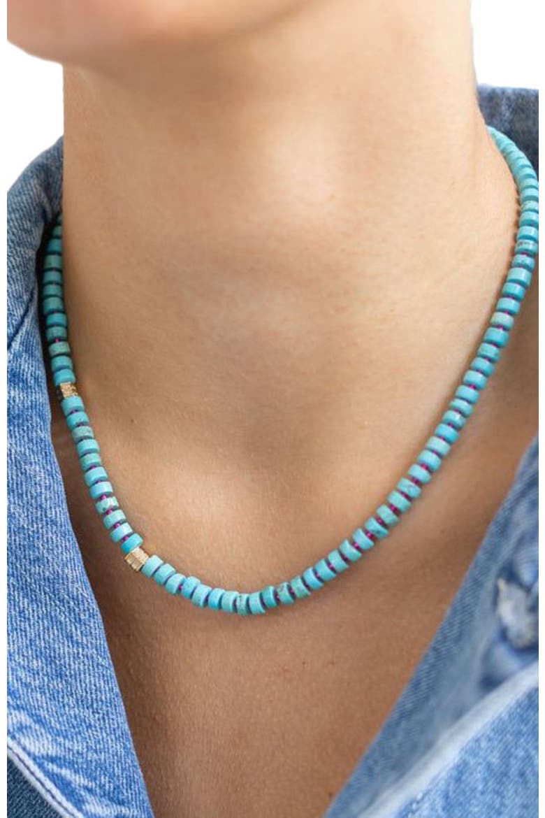 All You Need is Love Gemstone Turquoise Necklace, Alternate, color, Blue