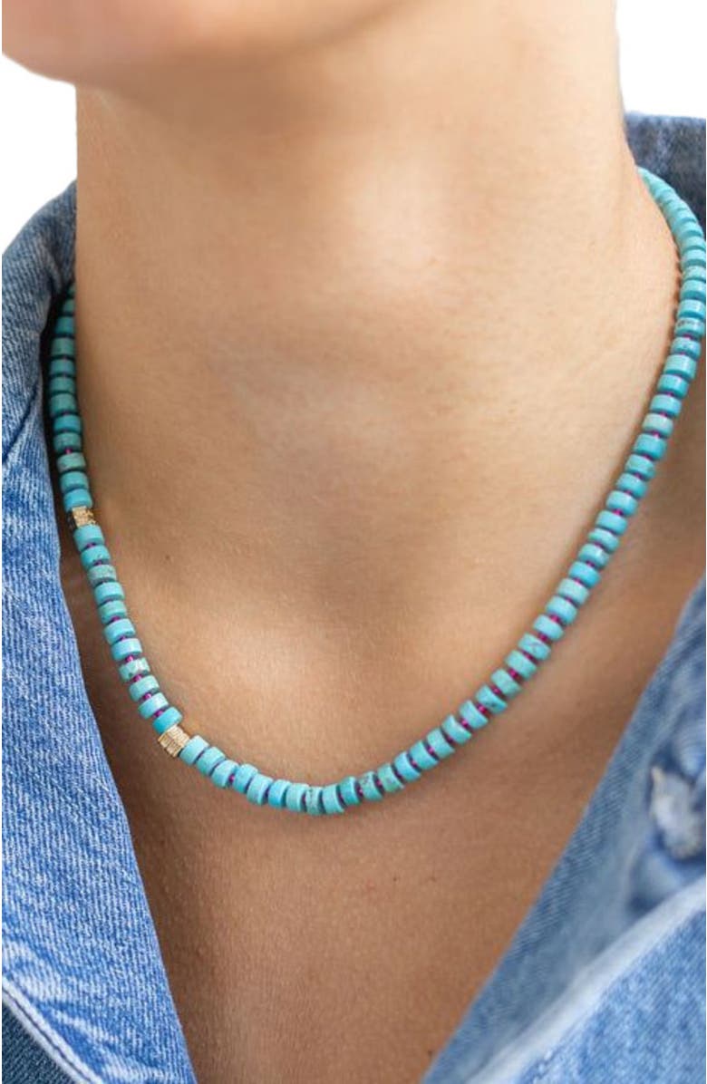 Erin McDermott Jewelry All You Need is Love Gemstone Turquoise Necklace, Alternate, color, 