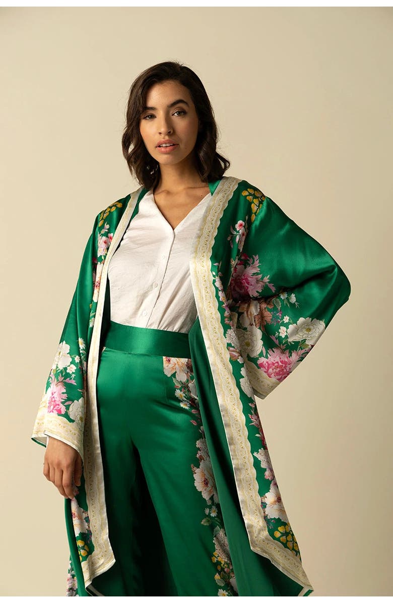 RAISHMA Amora Green Kimono, Alternate, color, Green