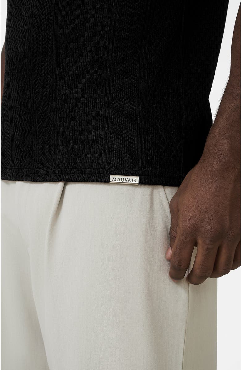MAUVAIS Cedro Slim Textured Tee, Alternate, color, Black