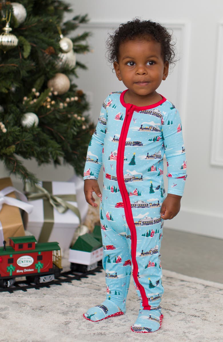 RuggedButts All Aboard Fitted Footie Pajamas, Alternate, color, 