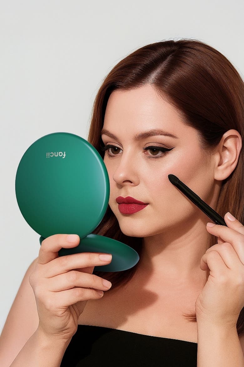 Taylor LED Compact Mirror, Alternate, color, Emerald Envy