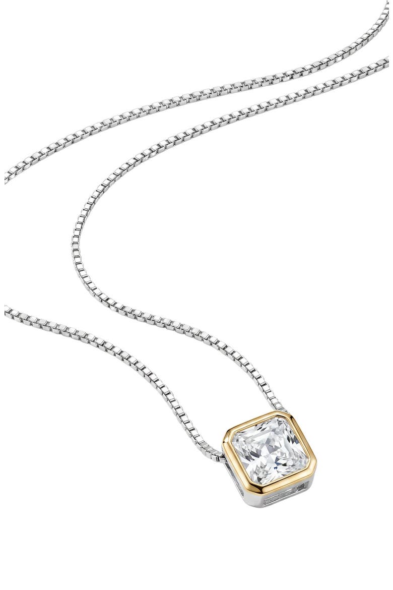 Luna Cubic Zirconia Pendant Necklace, Alternate, color, GOLD/ SILVER