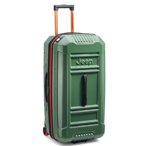 Jeep Jh003b Checked-large 30 Inch Hardside Expandable Luggage With Two Wheels In Green
