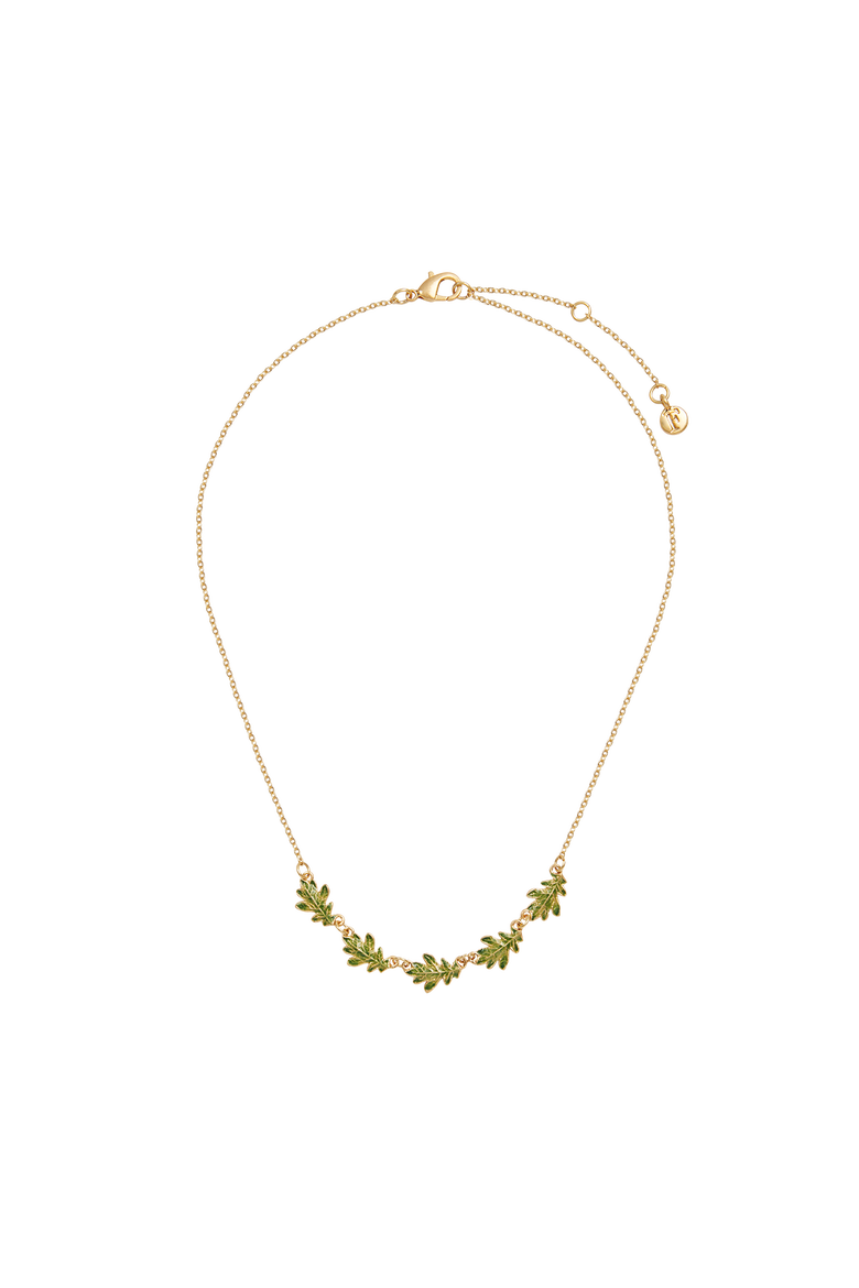 Oak Leaf Gold Choker, Alternate, color, Gold