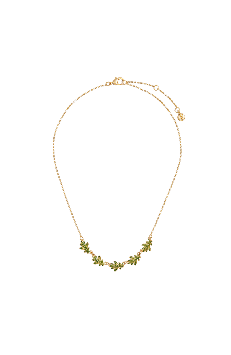 Fable England Oak Leaf Gold Choker, Alternate, color, Gold