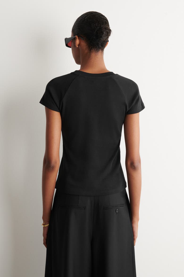 Slim Cotton T-shirt, Alternate, color, BLACK
