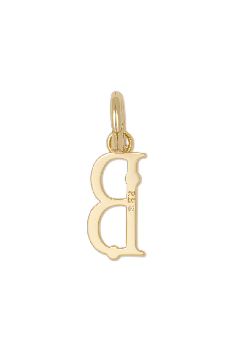 Initial B Charm, Alternate, color, CLEAR/ GOLD