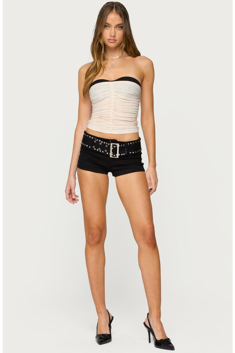 Ruched Mesh Bra Top, Alternate, color, CREAM