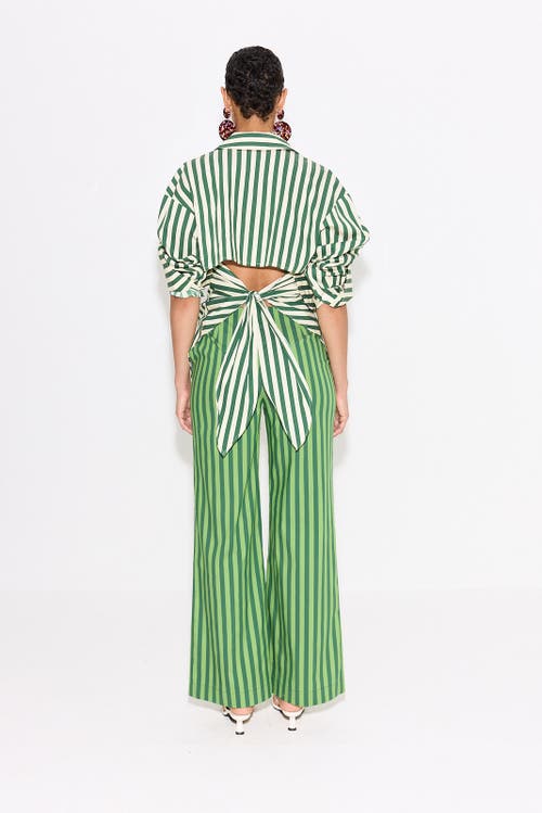 Simonmiller Pia Poplin Pant In Gummy Green/moss