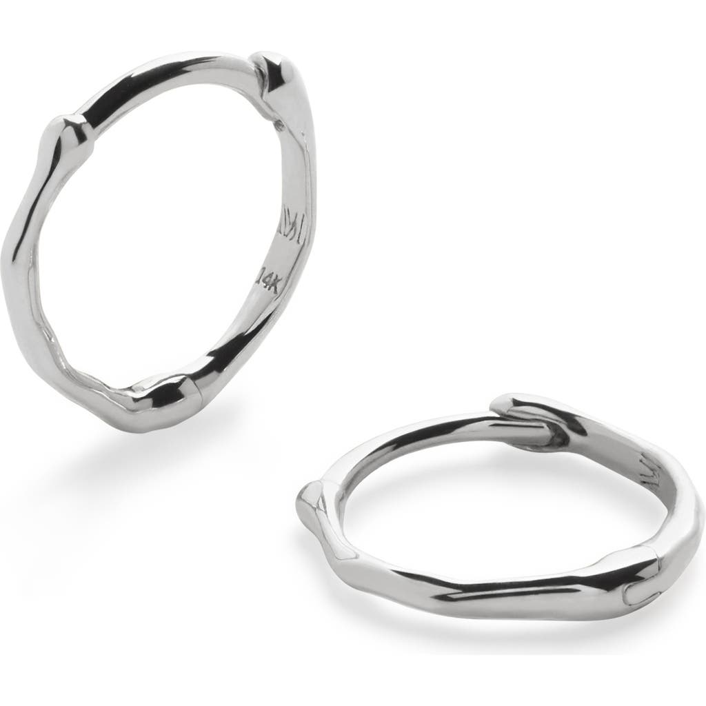 Monica Vinader Mini Siren Huggie Hoop Earrings In Metallic
