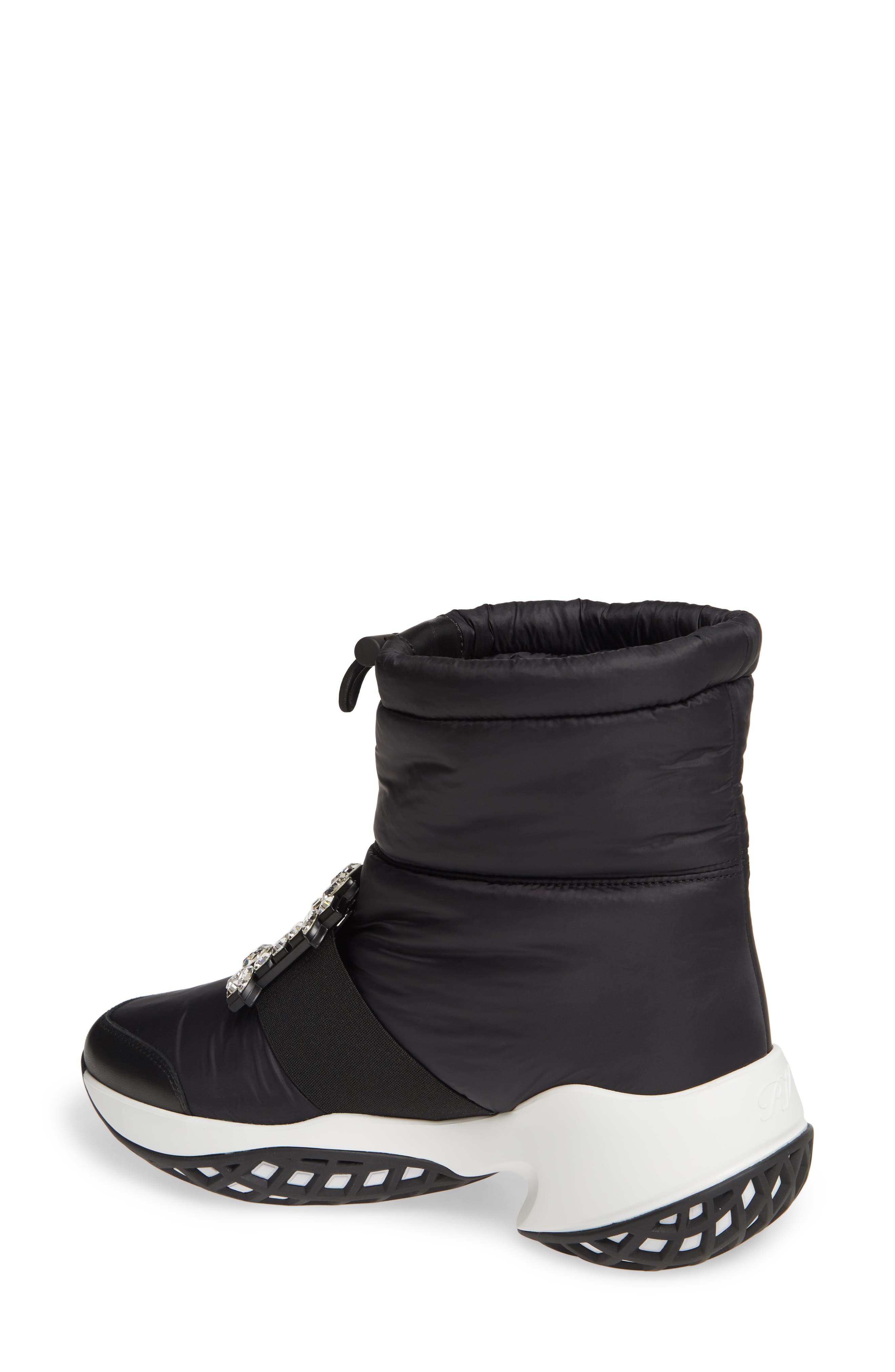 Roger Vivier Viv Run Crystal Buckle Snow Boot, Alternate, color, 
