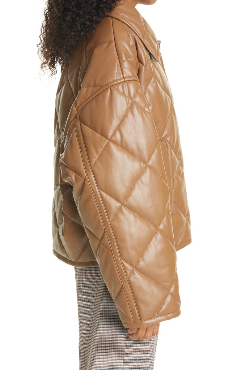 Stand Studio Jacinda Quilted Faux Leather Crop Jacket, Alternate, color, 