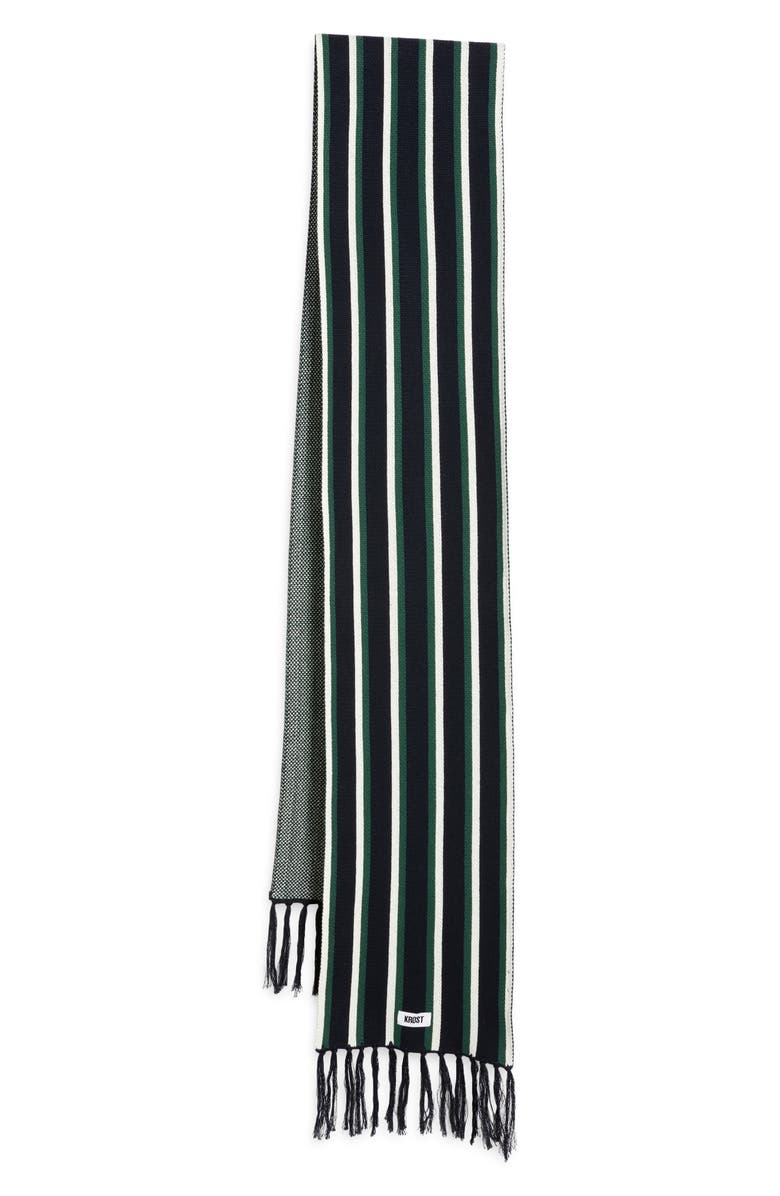 KROST Stripe Jacquard Cotton Scarf, Alternate, color, Black Multi
