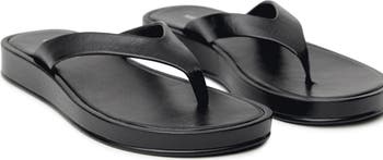 Leather Platform Wedge Flip Flop