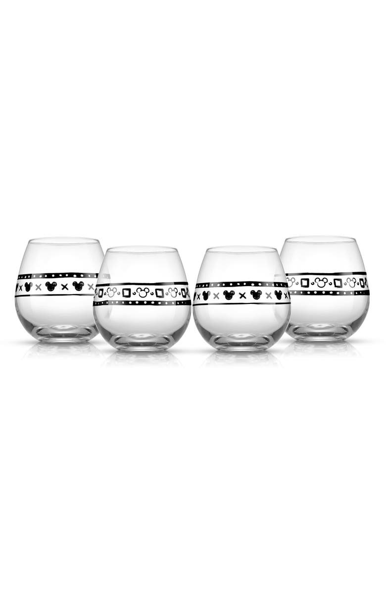 JoyJolt Disney Geo Picnic Wine Glasses - Set of 4, Main, color, Glass